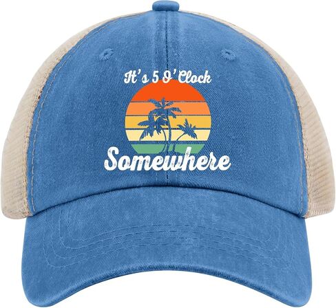 Jimmy Hat It's 5 O'Clock Somewhere Hat Trucker Hat Men Vintage Mesh Cap for Summer in Saudi Arabia