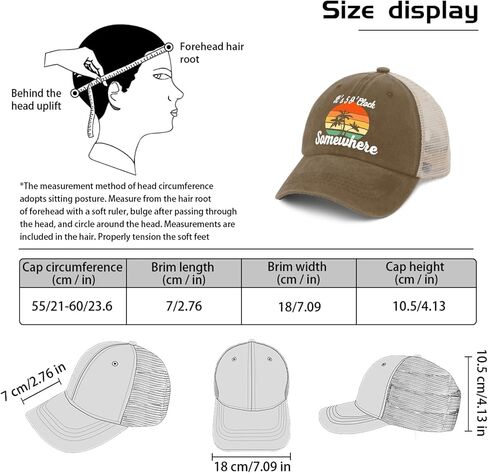 Jimmy Hat It's 5 O'Clock Somewhere Hat Trucker Hat Men Vintage Mesh Cap for Summer in Saudi Arabia