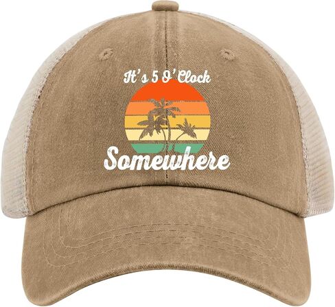 Jimmy Hat It's 5 O'Clock Somewhere Hat Trucker Hat Men Vintage Mesh Cap for Summer in Saudi Arabia