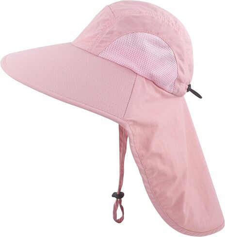 Muryobao Kids Girls Boy Summer Sun Hat UV Protection UPF50+ HATS MESH MESH DIVER CAP لصيد الأسماك الشاطئ مع رفرف الرقبة in Kuwait