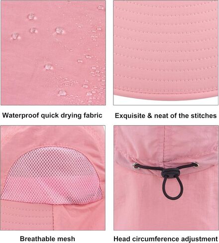 Muryobao Kids Girls Boy Summer Sun Hat UV Protection UPF50+ HATS MESH MESH DIVER CAP لصيد الأسماك الشاطئ مع رفرف الرقبة in Kuwait