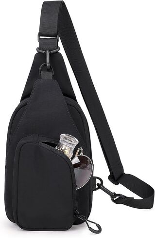 Crossbody Bags for Women, Lightweight Sling Bag for Women with Adjustable Straps Water Resistant Trendy Small Sling Backpack for Travel Short Hiking Leisure, Black in Kuwait