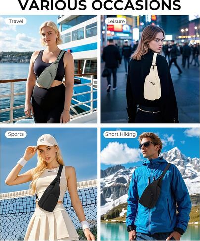 Crossbody Bags for Women, Lightweight Sling Bag for Women with Adjustable Straps Water Resistant Trendy Small Sling Backpack for Travel Short Hiking Leisure, Black in Kuwait