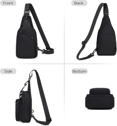 Crossbody Bags for Women, Lightweight Sling Bag for Women with Adjustable Straps Water Resistant Trendy Small Sling Backpack for Travel Short Hiking Leisure, Black in Kuwait