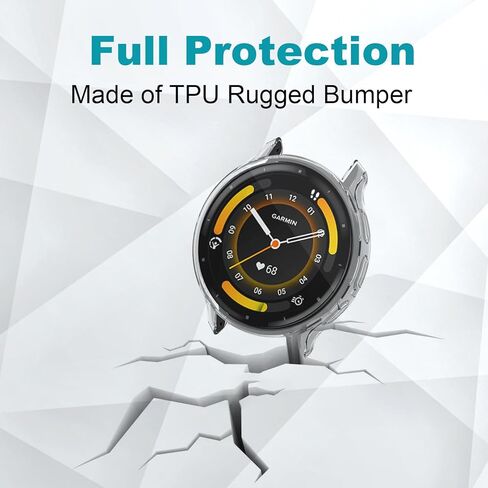 4-Pack Screen Protector Compatible with Garmin Venu 3 45mm Smart Watch, TPU Rugged Bumper Case Cover All-Around Protective Plated Bumper Shell Accessories in Kuwait