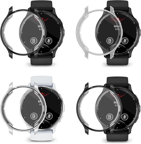 4-Pack Screen Protector Compatible with Garmin Venu 3 45mm Smart Watch, TPU Rugged Bumper Case Cover All-Around Protective Plated Bumper Shell Accessories in Kuwait