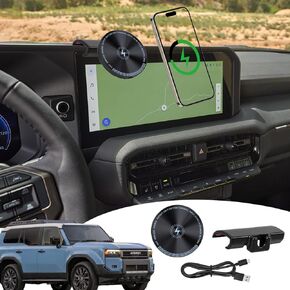 for Toyota Land Cruiser Phone Mount 2025 Magnetic 15W Fast Wireless Charger for Toyota Land Cruiser 2024-present