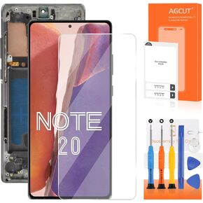 OLED for Samsung Galaxy Note20 4G 5G Screen Replacement for Samsung Note 20 5G LCD Display N980 SM-N981U SM-N981W LCD Digitizer Touch Screen Assembly with Frame(Original Size,with Fingerprint) (Grey)