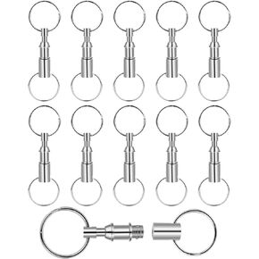 11 Pcs Quick Release Keychain Detachable Key Ring Quick Release Heavy Duty Detachable Keychain Dual Pull Apart Key Chain Spring Split Snap Key Ring Quick Disconnect Keychain