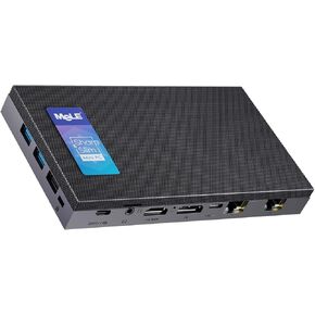 MeLE QuieterDL Dual LAN Fanless Mini PC,Micro Desktop Computer N100 8GB 256GB NVMe SSD,Support 4K Triple Display, Dual HDMI, All-in-One USB-C WiFi 5 BT5.1