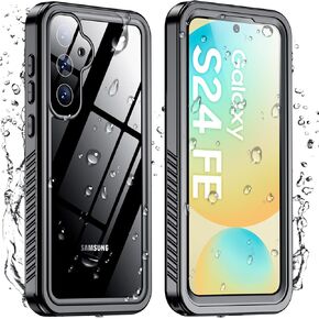 Temdan for Samsung Galaxy S24 FE Case Waterproof, [Military-Grade Drop Protection] [IP68 Underwater] Full Body Heavy Duty Rugged Shock-Proof Case for S24 FE 6.7 Inch Black