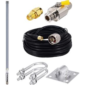 915MHZ LoRa Antenna Gateway Waterproof HNT Antenna Antenna 5.8 dbi 915Mhz Fiberglass Lorawan Omni Antenna with 16.4ft Antenna Cable Lightning Arrestor for Sprint Nebra Bobcat Syncrob Helium Hotspot