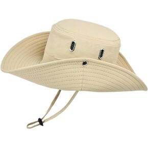 Fishing Hat for Men Women, Wide Brim Summer Safari Hat, UDF 50+ UV Protection Sun Hats, Bucket Hiking Beach Hat
