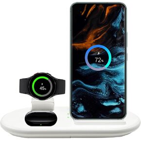 Wireless Charging Station, Wireless Charger 3 in 1 for Galaxy S23/S23+/S22/Z Flip 3/Z Fold 3/S21/S20/S10/S9, Watch Charger for Galaxy Watch 4/3/1/Active 2 1, for Galaxy Buds