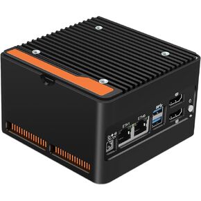4-Bay NAS Pocket PC Dual 2.5GbE i226-v LAN Ports, 12th Gen. N100 with DDR5 MAX 48GB, 4 M.2 NVMe 2280, Dual 4K Display, 2 USB3.2 10Gbps for Micro Firewall Router/NAS Mini Computer (Barebone)