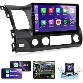 ستيريو Leadfan لـ Honda Civic 2006-2011 Radio Wireless Apple Carplay Android Auto ، 10.1 بوصة Honda Civic Radio Android مع شاشة تعمل باللمس WiFi GPS Mirrorlink Camera FM SWC
