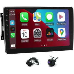 2+32G Double Din Car Stereo Radio Compatible with Wrangler Compatible with Chrysler Compatible with Ram,10 "Touchscreen Car Radio Audio Receiver with Wireless Android Auto Camera,GPS Navigation