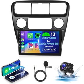 8Core 4+64G Car Stereo for Honda Accord 6th 1998-2003 Wireless Carplay Android Auto,9 inch 1280 * 720P IPS Touch Screen Radio,Android13/GPS/WiFi/32EQ DSP/59UI/Bluetooth5.0/SWC/Backup Camera&Mic