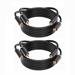 2 Pack RCA Cable, 10FT, 2 RCA Male to 2 RCA Male Stereo Audio Cable for Home Theater, HDTV, Gaming Consoles, Hi-Fi Systems