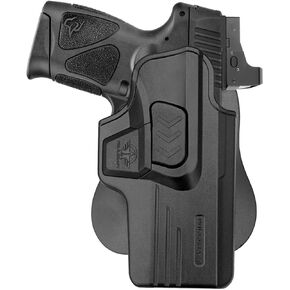 Taurus G2C OWB Paddle Polymer Holsters Fit: Taurus G2C 9mm / PT111 G2 / PT140 9mm /.40 Pistol, Outside Waistband Open Polymer Holster with Safety Lock, Angle Adj - 1.5"-2" Belt Adjustable
