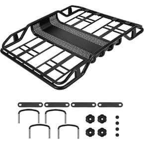 50" x 37" x 6.3" Rooftop Cargo Basket 220 Lbs Capacity Anti-Rust Rooftop Cargo Carrier, Roof Rack Basket for SUV, Car and Truck