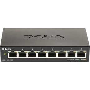 D-Link 8-Port Gigabit Smart Managed Switch | 8 GbE Ports | L2 | VLANs | Cable Diagnostics | Web Managed | Desktop| Fanless | NDAA Compliant (DGS-1100-08V2/RE) (Renewed)