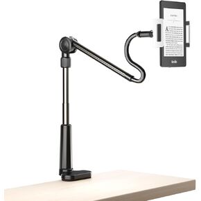 Foldable Tablet Holder for Kindle Reading in Bed, No Stiff Easy Adjust Flexible Tablet Arm Desk Holder, Ereader Accessories for Kindle Paperwhite/Scribe/Oasis, iPad, Phone