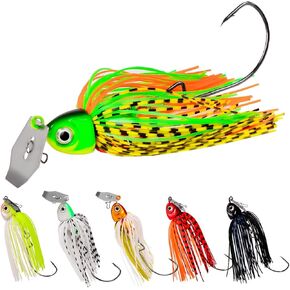 Rerii Swim Jigs for Bass Fishing, Bladed Jigs Fishing Lures for Bass Crappie Trout Pike Walleye