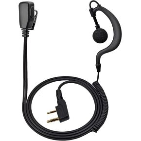 Walkie-Talkie Headset, Coil Cable G-Shape Earhook with PTT and Mic for BaoFeng UV-5R 5RA 5RB 5RC 5RD 5RE 5REPLUS 3R+ Kenwood Retevis Two Way Radio Accessories