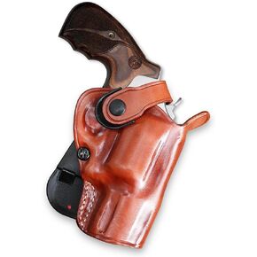 Leather Paddle OWB Revolver Holster with Retention Strap Fits S&W Performance Center Mod. 627 357 Mag 8-Shot Unfluted Cyl 2-5/8'', R/H Draw, Brown Color #1489#