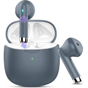 Wireless Earbuds, Bluetooth 5.3 Headphones in Ear with Noise Cancelling Mic, Bluetooth Earbuds Stereo Bass, IP7 Waterproof Sports Earphones, 32H Playtime USB C Charging Ear Buds Yellow for Android iOS