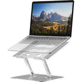 Adjustable Laptop Stand,Ergonomic Foldable Notebook Computer Holder.Compatible with MacBook iPad Dell HP Lenovo ThinkPad Acer ASUS Samsung and More 10-17" Laptops Tablets,Silver