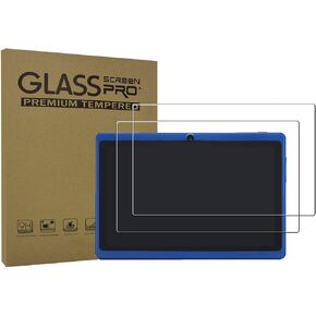 2-Pack Tempered Glass Screen Protector for Haehne 7 inch Tablet/Dragon Touch Y88X Pro/Pritom 7/Foren-Tek 7/Veidoo 7/Hoozo 7/Tagital T7K Plus/ANTEMPER 7/MEIZE 7/ZONKO 7/G-Anica 7/IRULU 7