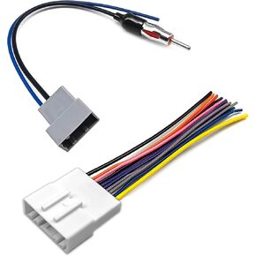 Steering Wheel Switch Control Wire & Stereo Antenna Adapter, Radio Wiring Harness Connector, Compatible with 13-14 XV Crosstek Without OE Nav, 07-15 Altima, 08-13 G37, 11-12 G25 etc