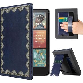 CoBak Case with Stand for Kindle Paperwhite 12th Gen 2024 Released (7") & Kindle Colorsoft Signature Edition - Durable PU Leather Cover with Auto Sleep Wake, Card Slot, Hand Strap Feature