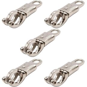 Narcilors 5 Pcs Nickel Plated Quick Release Panic Snap with Fixed-Eye for Get Back Whips Release Paracord Saddles