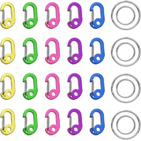 4 Sets Mini Carabiners Aluminum Alloy Keyring Clips D Ring Carabiner Spring Buckle Carabiner for Camping Fishing Hiking Traveling Sports Outdoors