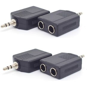 4PCS 3.5mm Male Stereo TRS to Two 6.35mm,6.35mm 1/4 inch Male to 3.5mm 1/8 inch Female Stereo Audio Jack Y Adapter Cable for Headphone Adapters