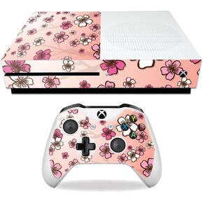 MightySkins Skin Compatible with Microsoft Xbox One S - Cherry Blossom | Protective, Durable, and Unique Vinyl Decal wrap Cover | Easy to Apply, Remove, and Change Styles | Made in The USA