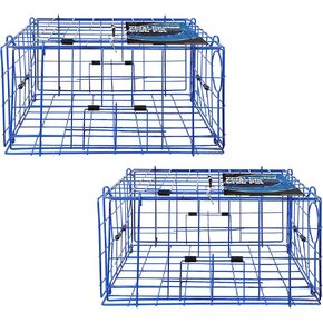 Pacific Folding Crab Trap Pot Vinyl Coated Steel Wire 24''x24''x12'' 2 Pcs for Dungeness