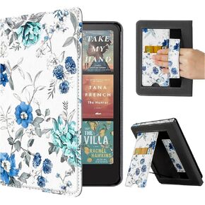 CoBak Case with Stand for Kindle Paperwhite 12th Gen 2024 Released (7") & Kindle Colorsoft Signature Edition - Durable PU Leather Cover with Auto Sleep Wake, Card Slot, Hand Strap Feature