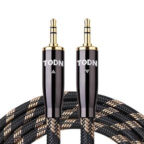 TODN 3.5mm Audio Cable, Stereo Audio Aux Cable for Car Speaker, Glod Plated Plug, Nylon Braided Sheild Jack Stereos Cable, Hi-Fi Auxiliary Cord (3.2ft/1M,Nylon)
