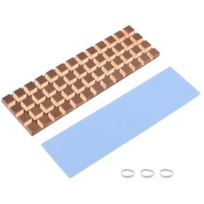 ZDE M.2 SSD Heatsink 70x20x2.5mm Copper Heatsink with Silicone Thermal Pads for PC Laptop Raspberry Pi M.2 2280 SSD NVMe PS5 Cooling