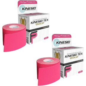 Kinesio Tex Gold Wave, Latex-Free, Water-Resistant - Red/Pink, 2" X 16.4' - 2...