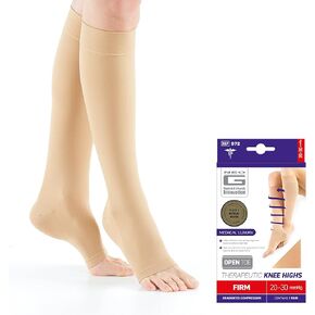 Neo G Therapeutic Compression Socks for Women 20-30 mmhg knee high - for spider or varicose veins, swollen legs, feet, ankles, edema. Closed or Open Toe Compressions Socks for Women