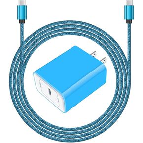 شاحن سريع للغاية لـ Google Pixel 9 Pro XL 8A 8 Pro 7a 7 6A 6 5A 5 4A 4 XL 3A ، Samsung S24 S22 S21 S20 Z Flip 6 5 4 A16 A25 A35 A15 A54 A14 A14 A13 A03S ، 20W USB CRARGER+ كابل من النوع C إلى C in Kuwait