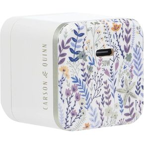Carson & Quinn Professional Power Adapter 30W USB-C Wall Charger Sunkissed Dreams Collection Floral Pattern Fast Charging Universal Device Support Premium Performance Design
