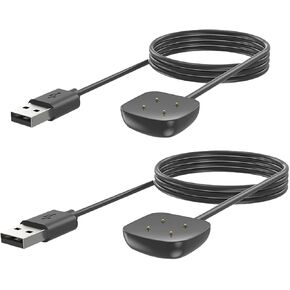 2 Pack Compatible with Fitbit Sense/Sense 2/Versa 3/Versa 4 Charger, Replacement USB Magnetic Charging Cable for Smart Watch, 3.3ft+3.3ft