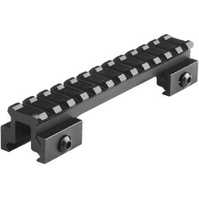 BridgeMount Rail Tactical Picatinny .75" Riser, 5" Long with 12 Slots, Robust and Light-Weighted Design with Steel-To-Steel Connection Between Screw and Locking Nut Plate, BM1207,Black