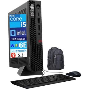 Lenovo ThinkStation P3 Tiny Workstation Mini Desktop (Intel i5-13500, Intel UHD 770 Shared, 8GB DDR5, 1TB PCIe SSD, WiFi 6E, Bluetooth 5.3, 230W PSU, RJ-45, Win 11 Pro) w/Premium Backpack